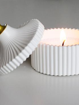 Ribbed Trinket bowl /candle holder