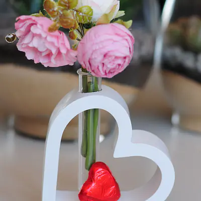 Cupid’s Heart Ceramic Bud Vase & Keepsake primary image