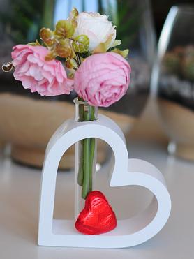 Cupid’s Heart Ceramic Bud Vase & Keepsake