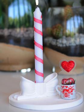 Bow of Love Taper Candle Set