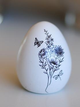 Bloom & Flight Illustrated Ceramic Egg