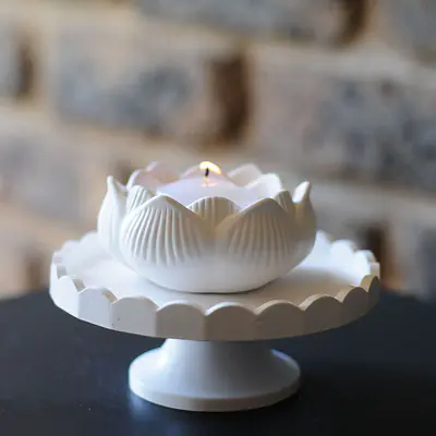 Lotus Candle and Scalloped Tray primary image