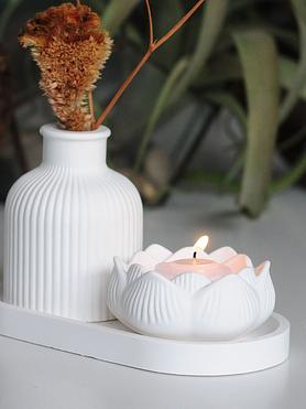Lotus candle and Vase  on Oval tray set