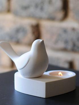Heart T-light candle Holder and Bird
