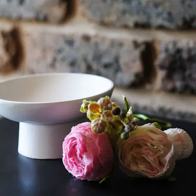 Minimalist Gypsum Footed Bowl primary image