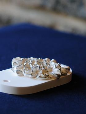 The Silver-Edged Peony Oval Aroma Stone