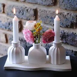 Three Vase Set on Ribbed tray - Master