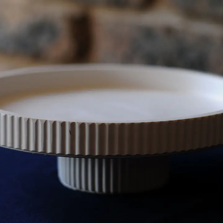 Large Ribbed Round Tray & Stand - Master
