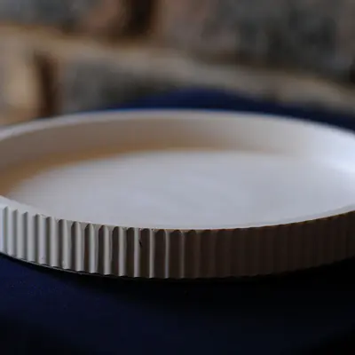Large Ribbed Round Tray primary image