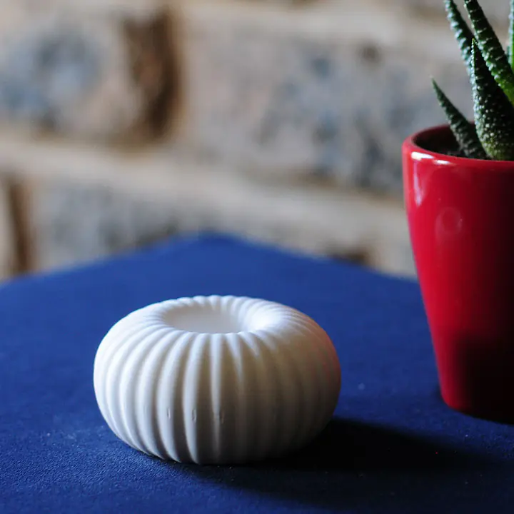 Round Striped Single Candle Holder - Master